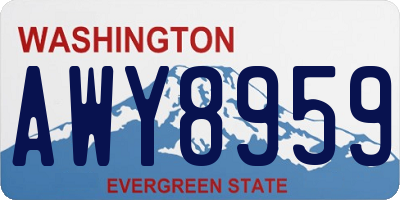 WA license plate AWY8959