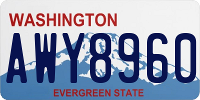 WA license plate AWY8960