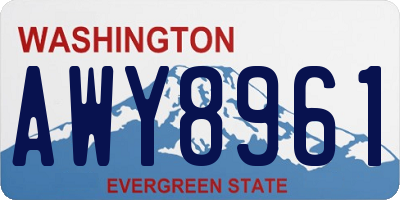 WA license plate AWY8961