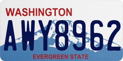 WA license plate AWY8962