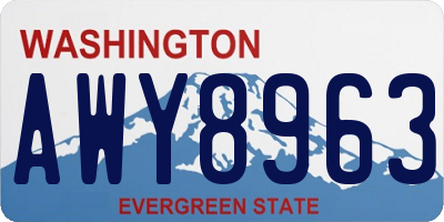 WA license plate AWY8963