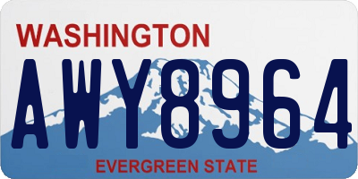 WA license plate AWY8964