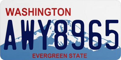 WA license plate AWY8965