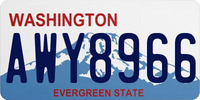 WA license plate AWY8966