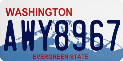 WA license plate AWY8967