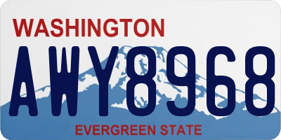 WA license plate AWY8968