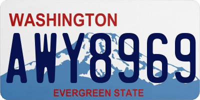 WA license plate AWY8969