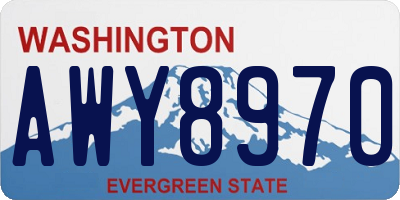 WA license plate AWY8970