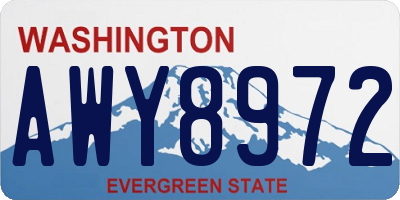 WA license plate AWY8972