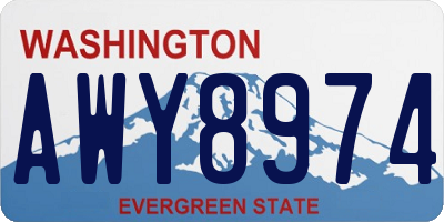 WA license plate AWY8974