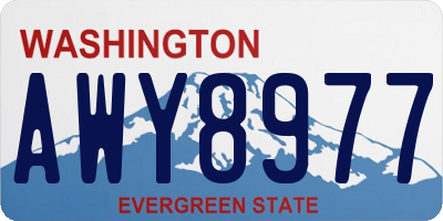 WA license plate AWY8977