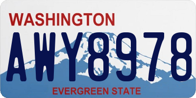 WA license plate AWY8978