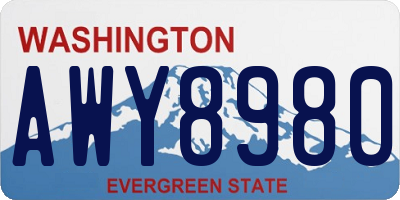 WA license plate AWY8980