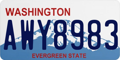 WA license plate AWY8983