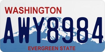 WA license plate AWY8984