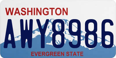 WA license plate AWY8986