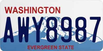 WA license plate AWY8987