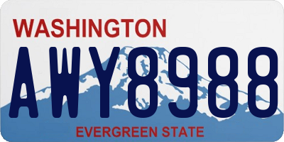 WA license plate AWY8988