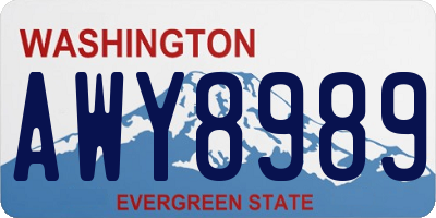 WA license plate AWY8989