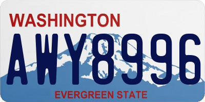 WA license plate AWY8996