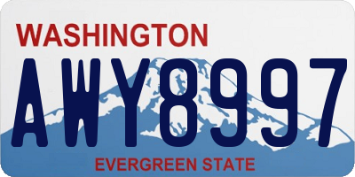 WA license plate AWY8997