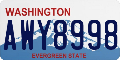 WA license plate AWY8998