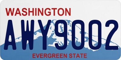WA license plate AWY9002