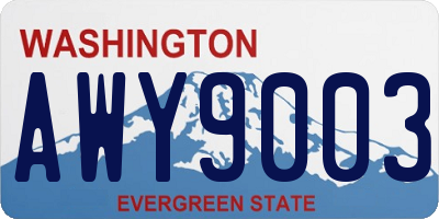 WA license plate AWY9003