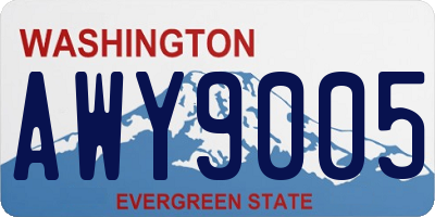 WA license plate AWY9005