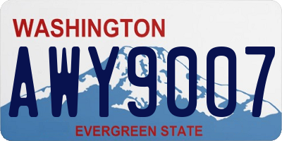 WA license plate AWY9007