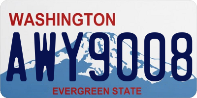 WA license plate AWY9008
