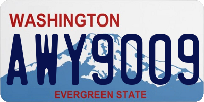 WA license plate AWY9009