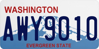 WA license plate AWY9010