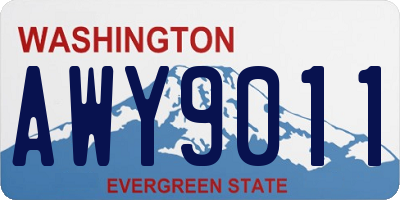 WA license plate AWY9011