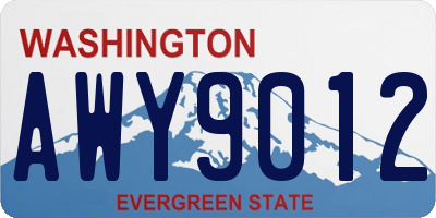 WA license plate AWY9012