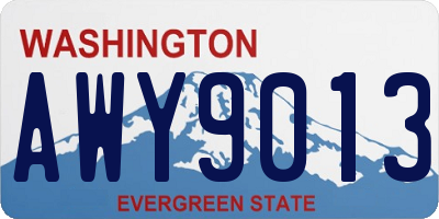WA license plate AWY9013