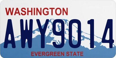 WA license plate AWY9014