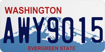 WA license plate AWY9015