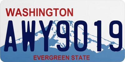 WA license plate AWY9019