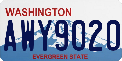 WA license plate AWY9020