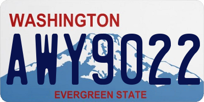 WA license plate AWY9022