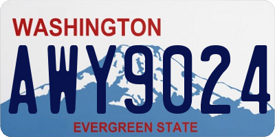 WA license plate AWY9024