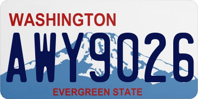 WA license plate AWY9026