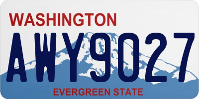 WA license plate AWY9027