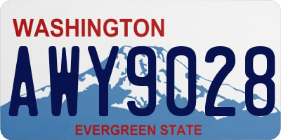 WA license plate AWY9028
