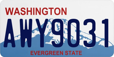 WA license plate AWY9031