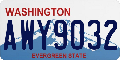 WA license plate AWY9032