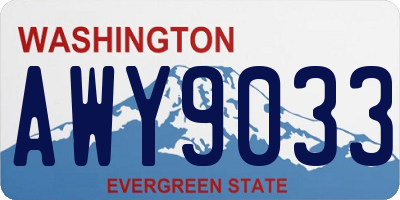 WA license plate AWY9033
