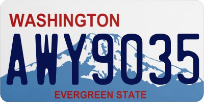 WA license plate AWY9035