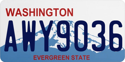 WA license plate AWY9036